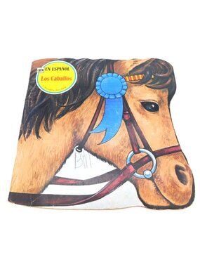1977 Golden Press Shape Book Los Caballos Horses Spanish Vintage